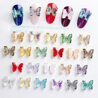 China Butterfly ab hotfix multicolor loose crystal rhinestones fashion and charm DIY ab butterfly crystal transparent rhinestone for nail for sale