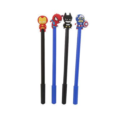 China 3d cartoon characters stationery student pens silicone gel silicone gel pen normal cute black panther captain america spiderman ballpoint pen for sale