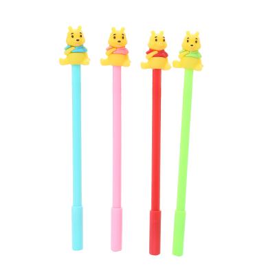 China 0.5mm Tip 3d Pen Kids Normal Promotional Cute Bear Cartoon Character Pen 0.5mm Cover Silicone Gel Pen For School Students for sale