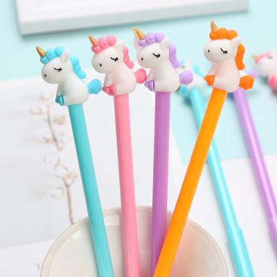 China Normal stationary cute animal tip cover silicone luminous pencil unicorn cartoon nano needle pen for enrollment for sale