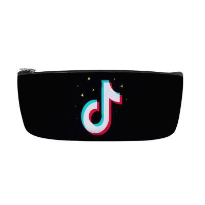 China Schools & Custom cheap kids large capacity desks girls simple logo canvas bag tiktok tiktok pencil case for school for sale