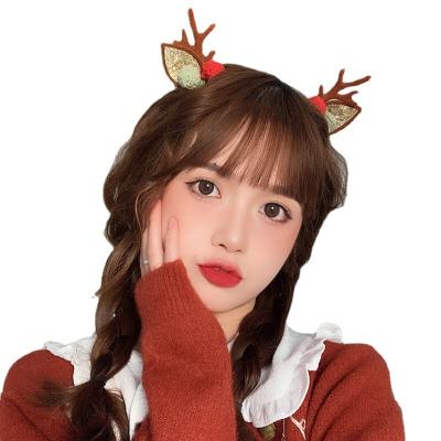 China Fashion Women Christmas Headband Hair Accessories Antlers Deer Decoration Girl Reindeer Santa Christmas Tree Crochet Headband for sale