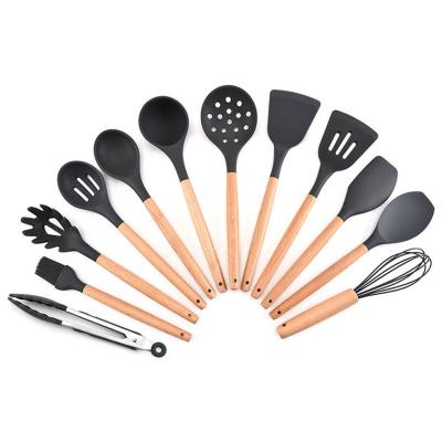 China Stocked 2021 12pcs Unique Colorful Premium Kitchen Cooking Utensils Chef's Set for sale