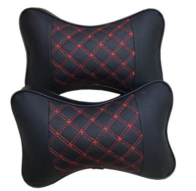 China Cars PU Good Quality Black Red Car Neck Pillow for sale