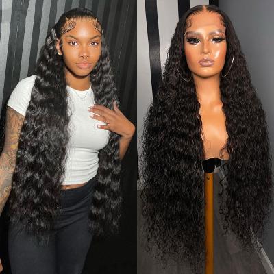 China Body Wave Ready to Ship 30 32inch 180 Density 13x6 Deep Curly Lace Front Wig Brazilian Human Hair Transparent Lace Wigs For Women for sale