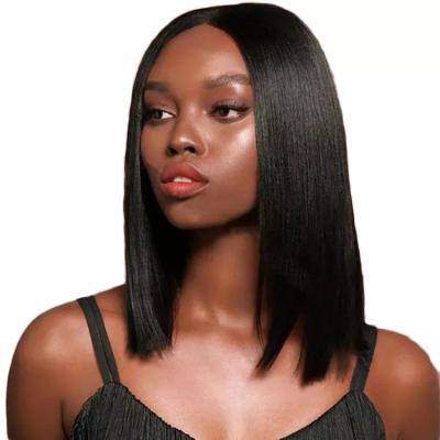 China Wholesale Short Bob Human Hair Lace Wig 2x6, 4x4, 13x4 Lace Front Straight Human Hair Bob Yaki Lowest Price Transparent Wigs for sale