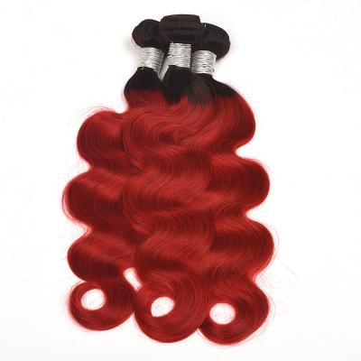 China Virgin Brazilian Remy Body Wave Human Hair Bundles Raw Unprocessed Cuticle Aligned 1B/Burgundy Water Wave Hair 40inch Wholesale Seller for sale