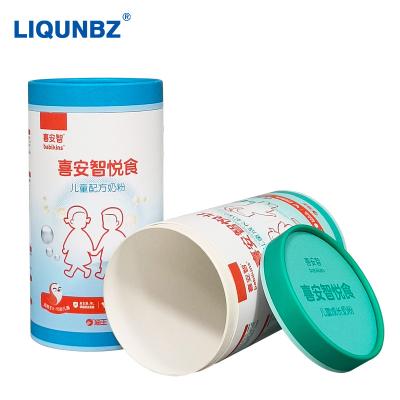 China Recyclable Customized Tape Shaped Food Grade Composite Sealed And Moisture Proof Circular Box For Sheep Milk Powder, All White Cardb for sale