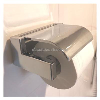 China White and Chrome Plastic Toilet Paper Roll Holder Plastic Paper Tissue Holder for sale