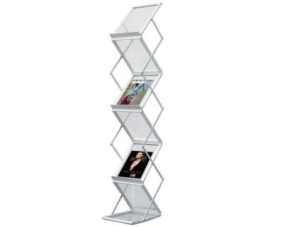 China Medium Antique Folding Desk and Store Book Storage Magazine Shelf Corporate Product Brochure Display Rack Home Shelf A4 for sale