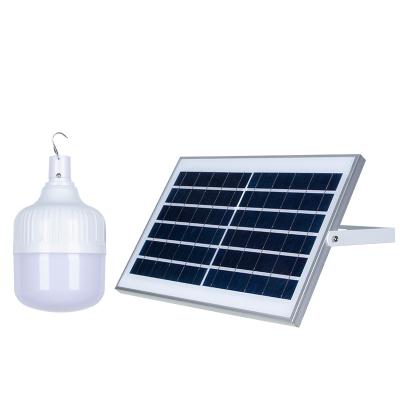 China 50w 100w Theme Park Portable Lamp Rechargeable Solar Led Emergency Light Bulb Solar Light Bulb for sale