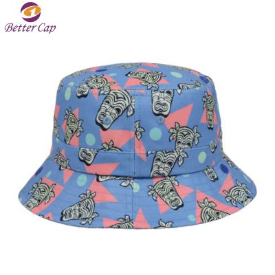 China High Quality Digital Character Hat Factory Print Custom Design Various Cool Printed Bucket Hat for sale