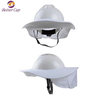 China Shield Face & 2020 Sun Safety Helmet Hard Hat Brim Neck With Neck Fin Anti Sun Sun Shade In Summer for sale