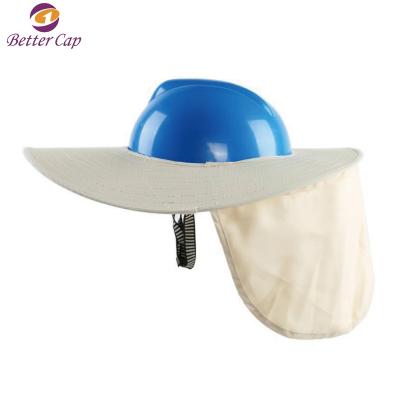 China Shield Face & sun safety helmet hard hat neck with brim and neck flag for sale