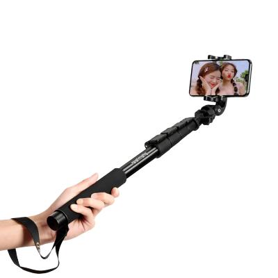 China Smartphone QZSD ZP001 Alloy Monopod 156cm Tripod Stand Aluminum Extendable Selfie Stick With Phone Rotary Clip for sale