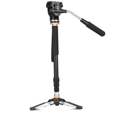 China Q159B Flexible Professional Panhead DSLR Video Camera Aluminum Digital Monopod With Low Mini Tripod For Traveling for sale