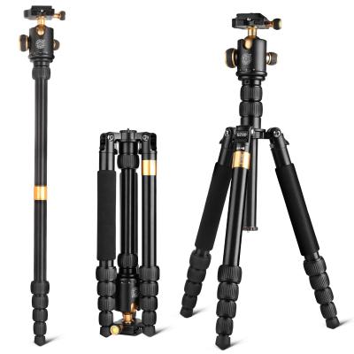 China QZSD Q668 Compact Portable Lightweight Professional Aluminum Tripod Monopod With Ball Head With Quick Release Plate For Camera for sale