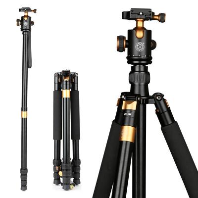 China Professional Portable Q1088 DSLR Camera Stand Aluminum Alloy Tripod 15kg Load With Ball Head Monopod Tripods Para Camera Accessories for sale