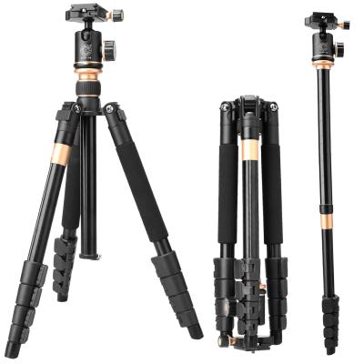 China Q666BS Camera Tripod Portable Flexible Monopod Aluminum Tripod Kit with Ball Pan Head Portable Tripod Mount for DSLR Camera for sale