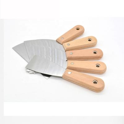 China Paint Removal and High Quality Stainless Steel Wood Handle Premium Hot Selling Putty Application Stiff Putty Knife for sale