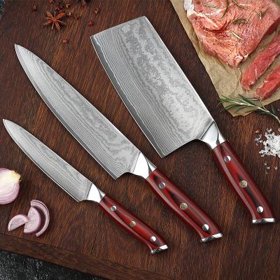 China Viable Professional Japanese Damascus Kitchen Chef Knife Set for sale