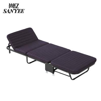 China SY-631 Foldable Accommodate Metal Folding Triple Bed With Steel Frame And Foam Mattress for sale