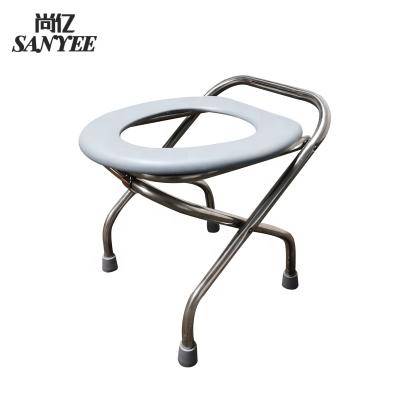 China Supply Disabled Toilet Facilities and SY-D10 Women's Stainless Steel Frame PP Plastic Toilet Pregnant Stool Foldable for sale