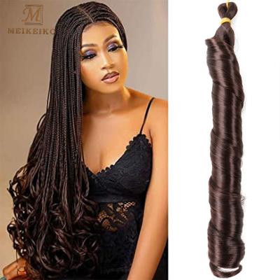 China Loose Wave Synthetic 20-24 Inches Ombre Spiral Curls Braids Loose Wave Crochet Hair Pre Stretched Braiding Hair Extensions For Black Woman for sale