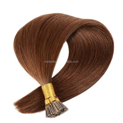 China Straight Hair Remy Hair Extensions Machine Made Straight 50pcs / Set Straight Keratin I Tip Hair Extension for sale