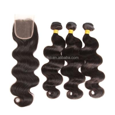 China Body Wave Body Wave Hair Extensions Hair Bundles With Closure Brazilian Raw Virgin Hair Bundles With Lace Closure Frontal Set for sale