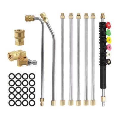 China Car Connecting Stripper Car High Pressure Joint 8 Pieces Set With Water Gun Extension Wand Stainless Steel Bar With 3 Level Connector for sale