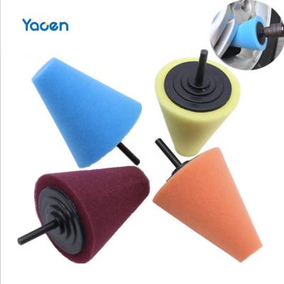 China Conical Car Wash Station Sponge Wheel Waxing Polishing Pad Tools for sale