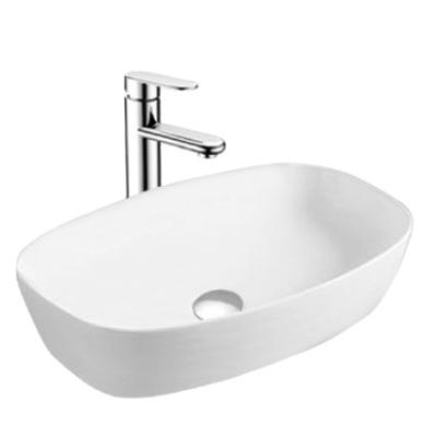 China Modern Cheap Sink Quality Sanitary Ware Of Bathroom Ceramic Lavabo Rectangular White Countertop Basin Wash Basin for sale