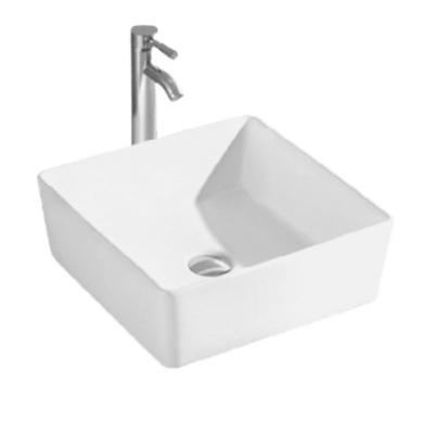 China Modern 15 inches Small Porcelain Bathroom Basin Ceramic Wash Hotel Lavabo Quality Rectangular Sink for sale