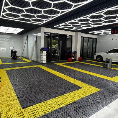 China Car Workshop Factory Sale Hexagonal Led Lamp for Garage Modern Ceiling Light for Car Details Store and Garage Hexagonal Led Light for sale