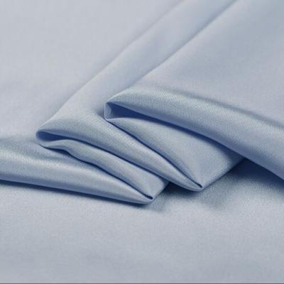 China Howmay Plain 100% Blue Gray Crepe Silk Fabric Pure Silk Crepe Fabric 12m/m 45