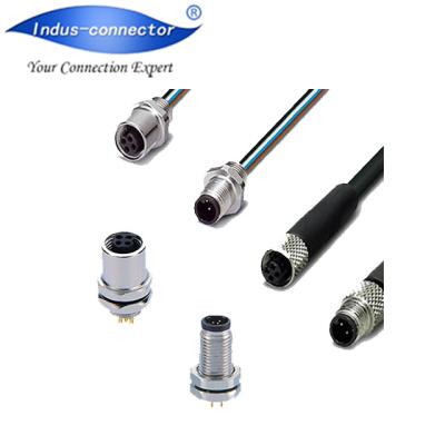 China 90 Degree 4pin Mount Ethernet Cable M5 Industrial Solar Plug for sale