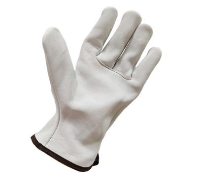 China White Soft Leather Construction Glove Safety Soft Men's Sheepskin Training Working Gloves for sale