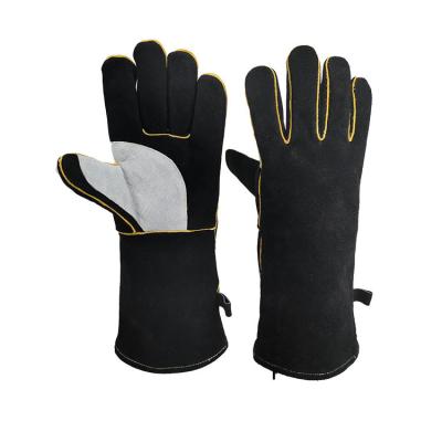 China Anti-cut High Quality Reign Heavy Duty Work Gloves Black Cheap Welding Glove for sale