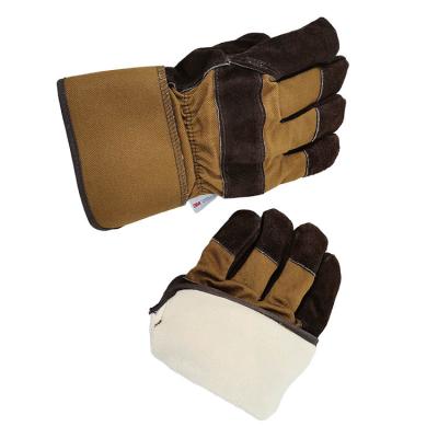 China General Work Mens Winter Warm Insulated Grain Leather Work Glove With Safety Cuff for sale