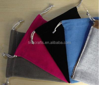 China Recyclable Gray Velvet Pouch for sale