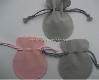 China Recyclable Gray Round Velvet Pouch for sale