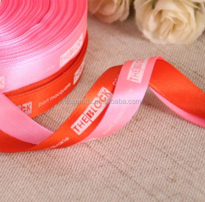 China Custom Printed Recyled Logo Gift 15mm Polyester Satin Ribbon for sale