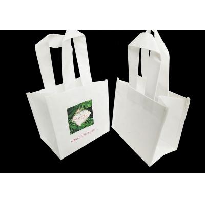 China Tote Bag Shopping Promotional Bag non woven white laminated handled with custom printed logos for sale