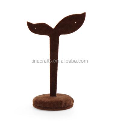 China Jewelry Display Brown Velvet Earring Display Stand for sale