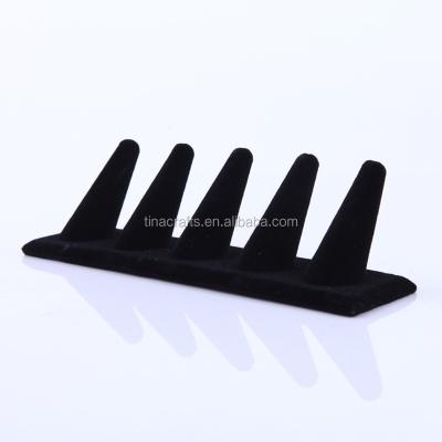 China Black Velvet 5 Finger Ring Jewelry Display Stand for sale