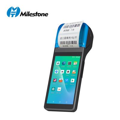 China New Arrival Milestone POS Android Handheld Pos Terminal M2 M2Pro Android 8.1 2G 3G 4Gpos Mobile Terminal with Printer to Print Receipt or Label for sale