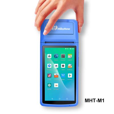 China POS Milestone 2021 mobile pos terminal mht-m1 handheld mobile android 8.1 pos with printer for sale