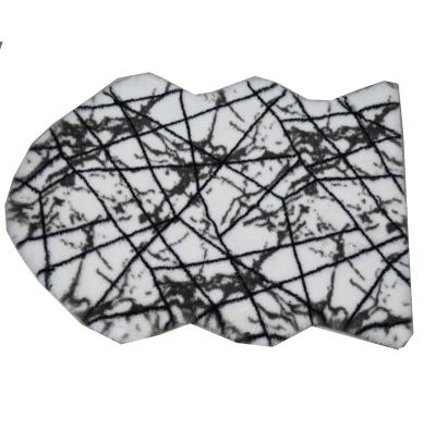 China Washable Widely Used Abstract Design Printed Faux Fur Blanket Floor Mat for sale