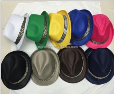 China Picture Fashion Felted Hat Panama Hat Wholesale Cheap Paper Straw Hat With Ribbon for sale